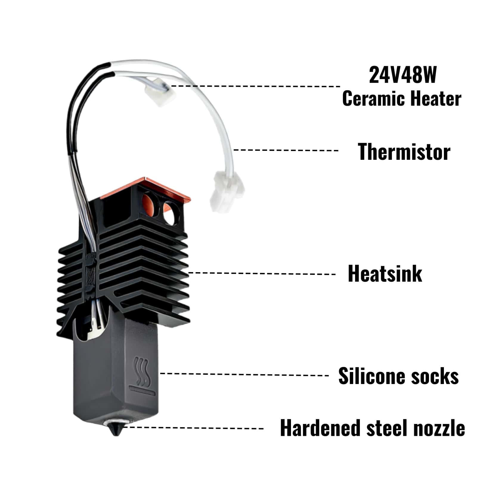 Hardened Steel Nozzle Hot End  - High Flow Ceramic Hotend recension och pris