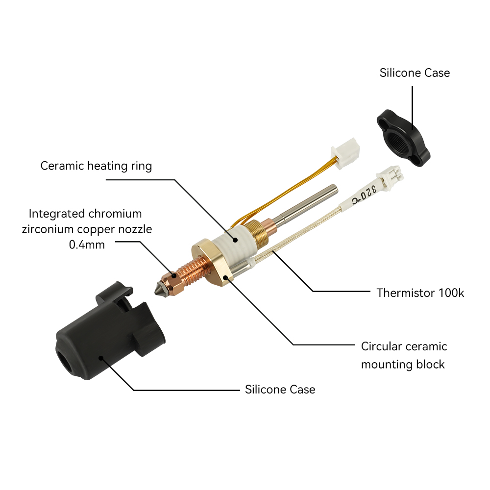 For Creality K1C/K1 Max Hotend - High Flow Ceramic Hotend recension och pris